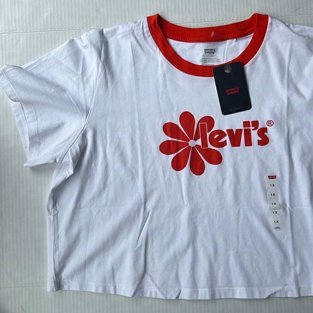 Levi’s Jodie T- Shirt in White & Red - Picture 2 of 8